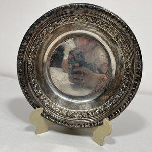 Vintage "Reed and Barton" Classic Rose 6" Sterling Plated Candy Dish Bowl 1201